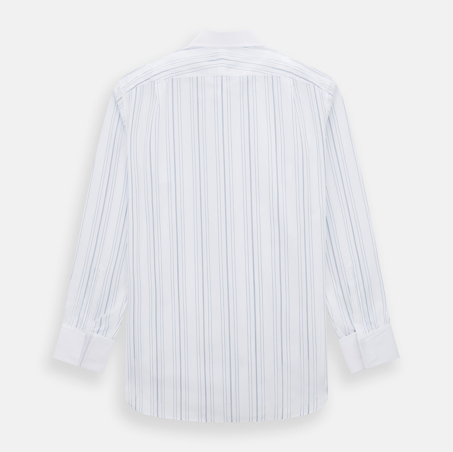 View 3 of product Pale Blue Multi Stripe Shirt with Contrast Collar and Double Cuffs