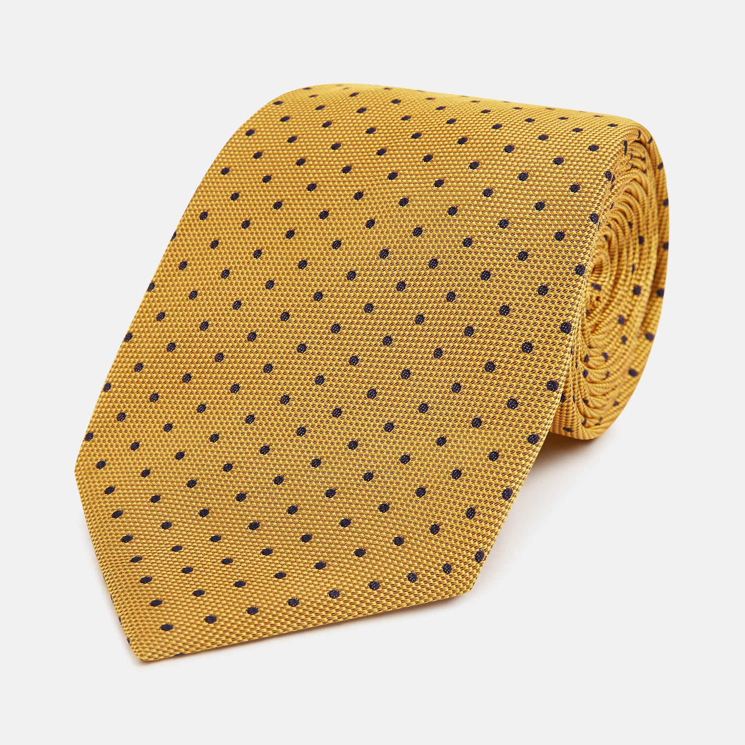 View 1 of product Navy and Yellow Micro Dot Silk Tie