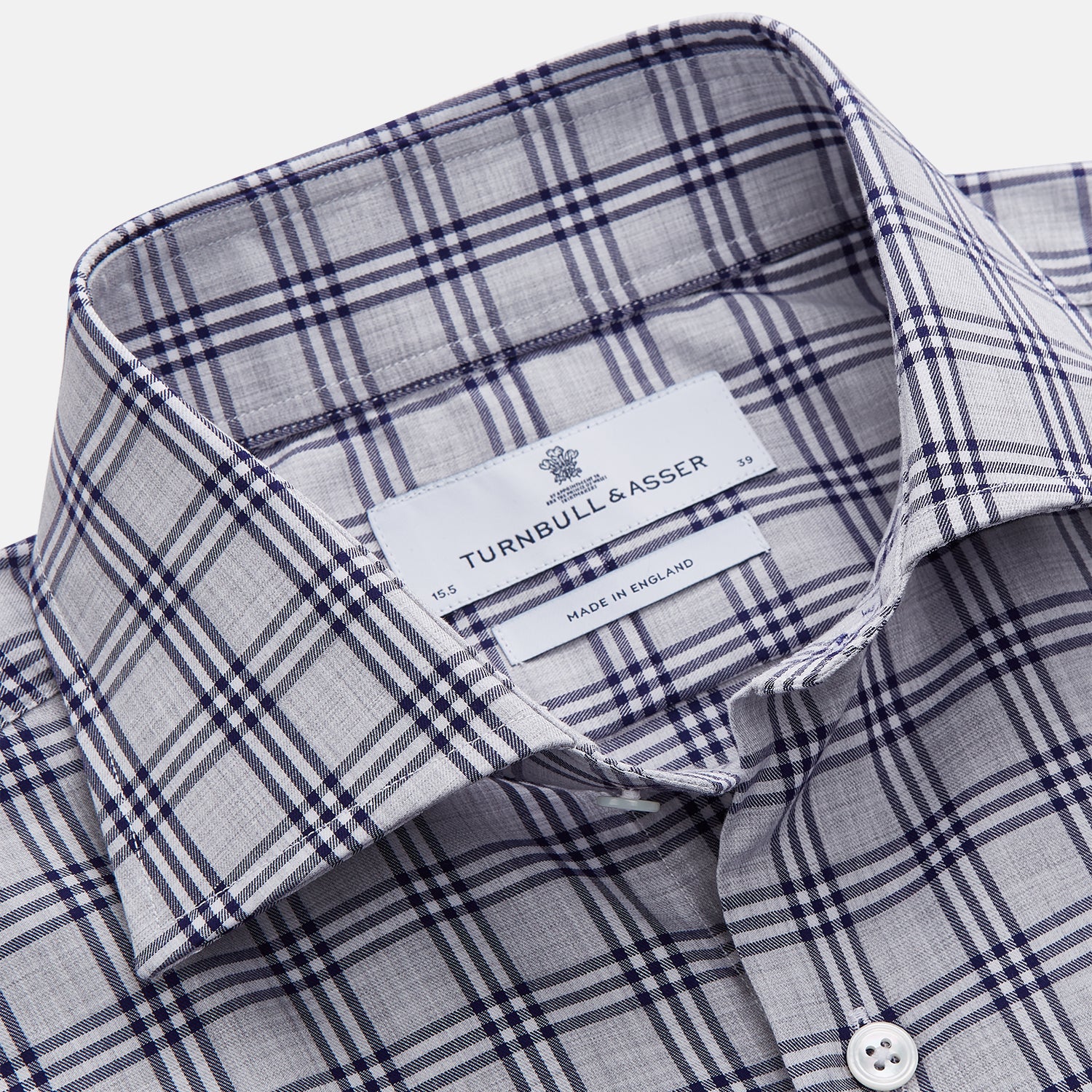 View 3 of product Grey Multi Check Cotton Tailored Fit Shelton Shirt