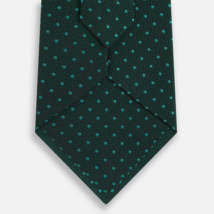 Dark Green Micro Dot Silk Tie Image 2