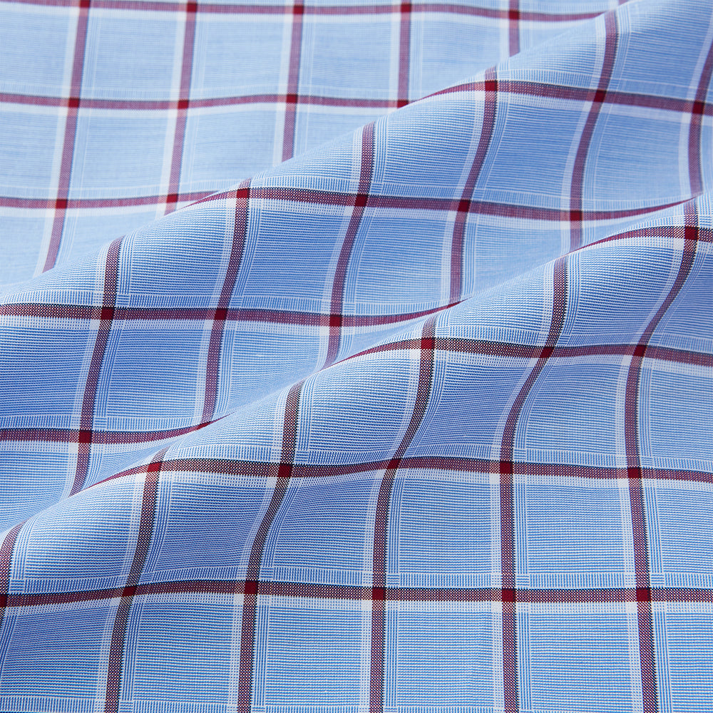 Blue and Burgundy Windowpane Mayfair Shirt