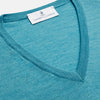 View 2 of product Turquoise Kennedy Merino V-Neck Jumper