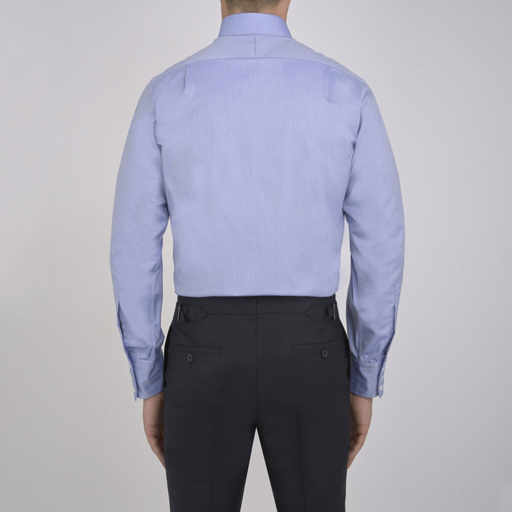 Blue Royal Oxford Cotton Shirt with Button-Down Collar and 3-Button Cuffs