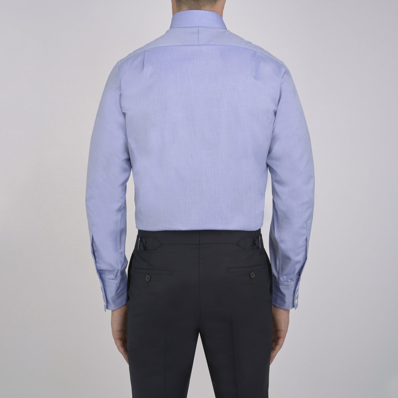 View 5 of product Blue Royal Oxford Cotton Shirt with Button-Down Collar and 3-Button Cuffs