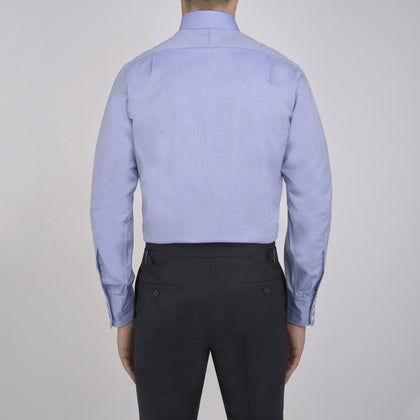 Blue Royal Oxford Cotton Shirt with Button-Down Collar and 3-Button Cuffs Image 4