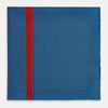 View 3 of product Blue and Red Stripe Silk Pocket Square