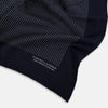 View 2 of product Navy and Grey Stripe Silk Pocket Square