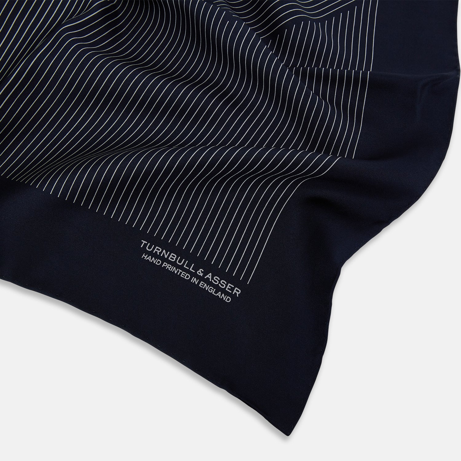 View 2 of product Navy and Grey Stripe Silk Pocket Square