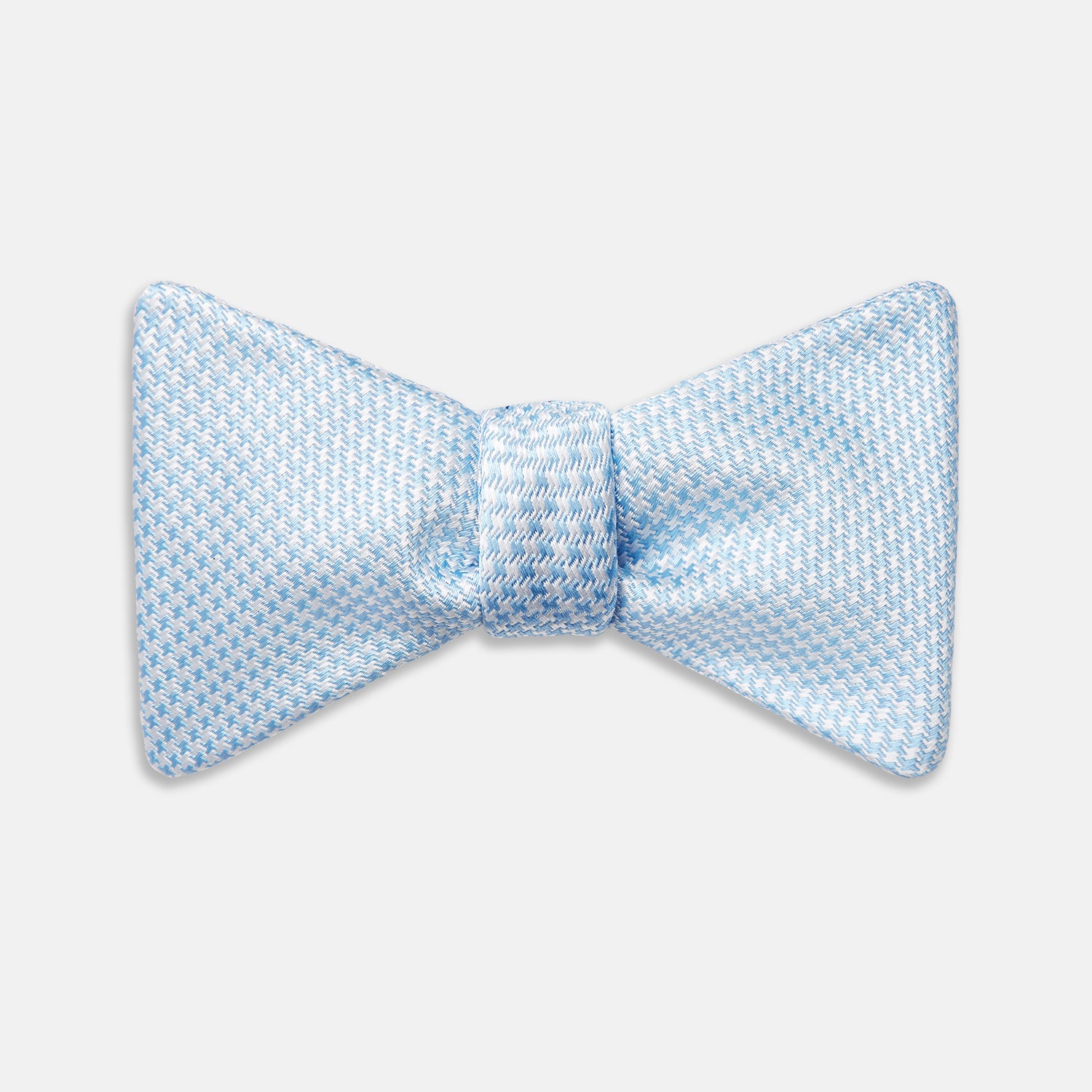 View 1 of product Pale Blue and White Hounstooth Silk Bow Tie