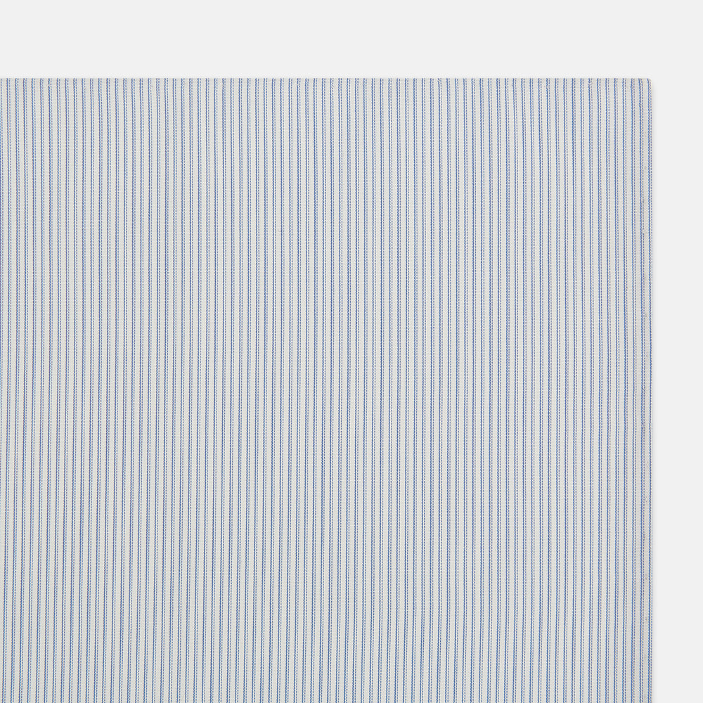 Sky Blue Hairline Stripe Hand-Rolled Handkerchief