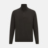 View 1 of product Brown Half-Zip Cashmere Jumper