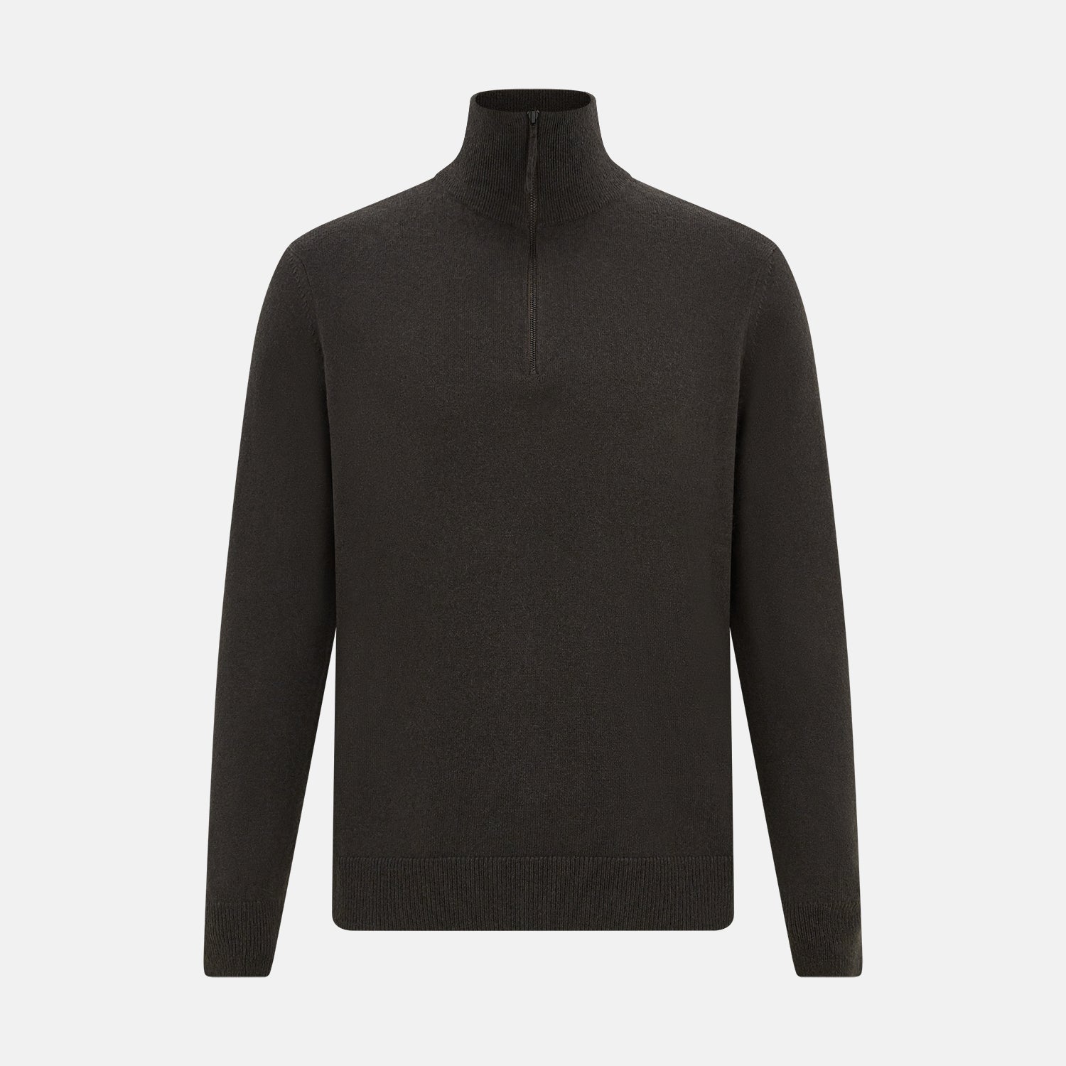 View 1 of product Brown Half-Zip Cashmere Jumper