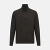 Brown Half-Zip Cashmere Jumper