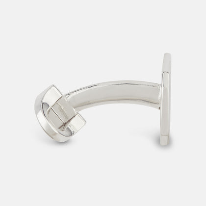 Burgundy and Navy Checkered Rectangular Enamel Cufflinks