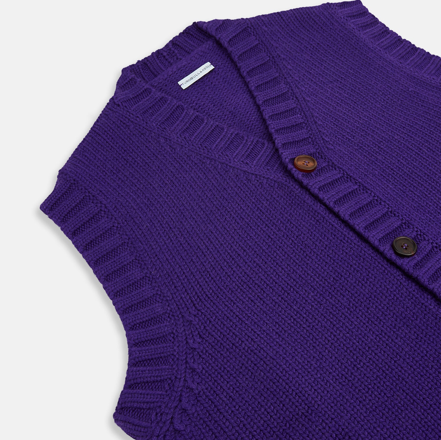 View 2 of product Purple Merino V-Neck Sleeveless Cardigan