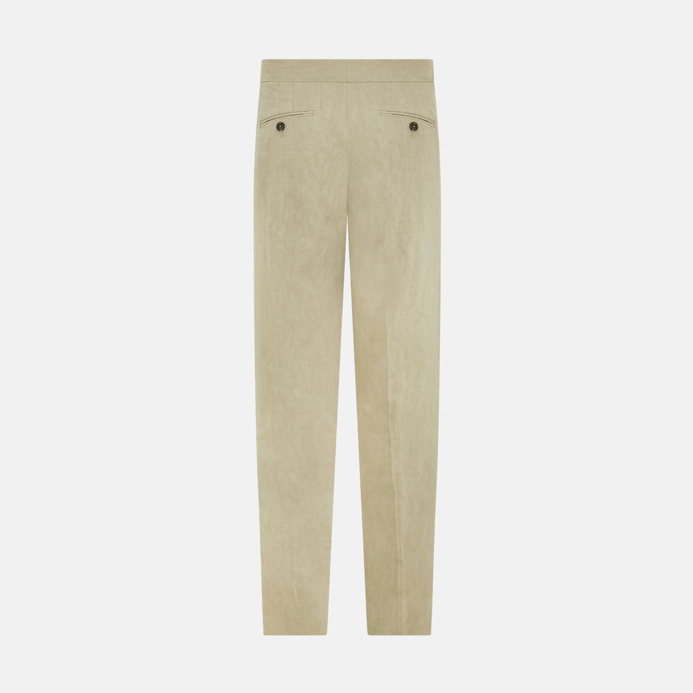 Taupe Linen Henry Trousers