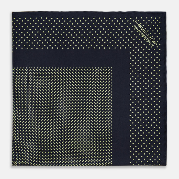 Navy and Gold Silk Pocket Square Image 2