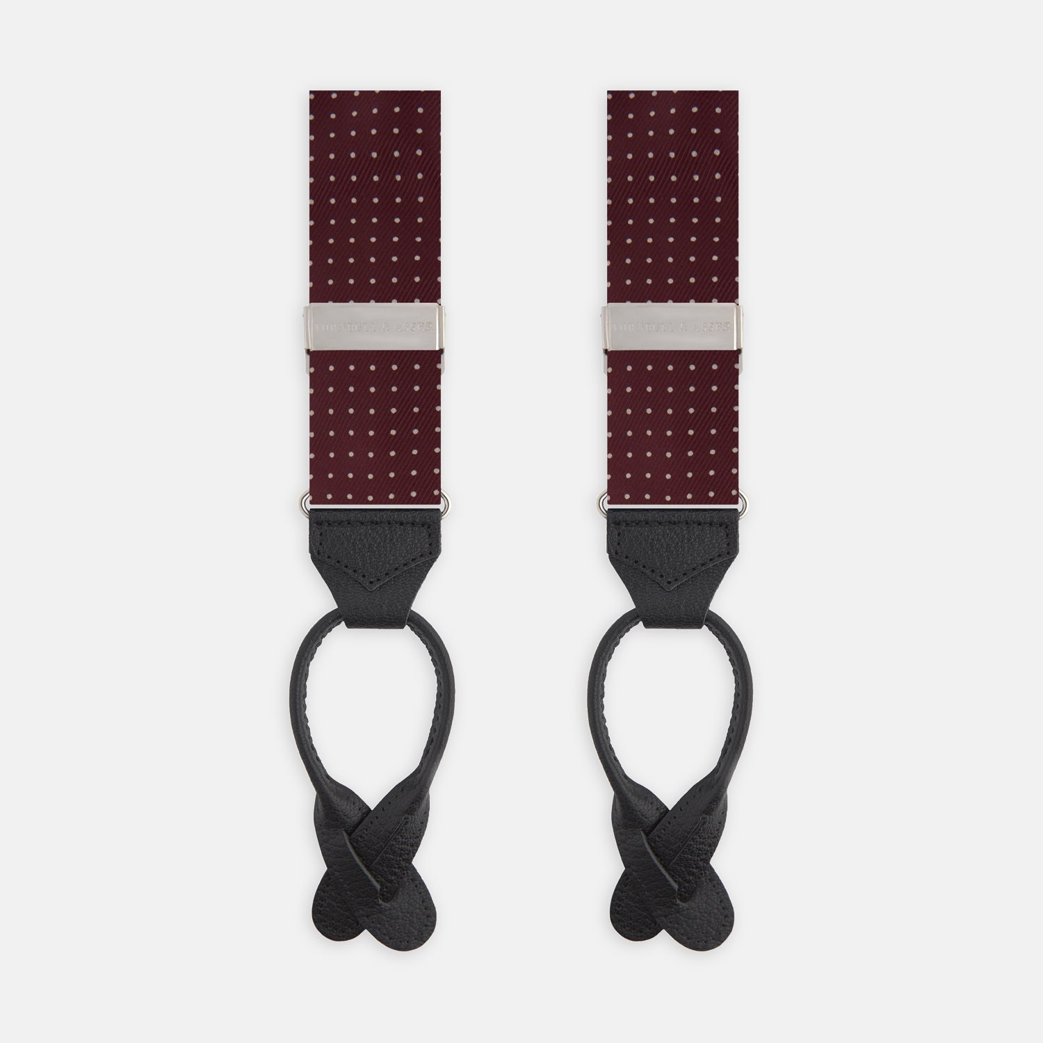 View 1 of product Burgundy Small Spot Adjustable Silk Braces