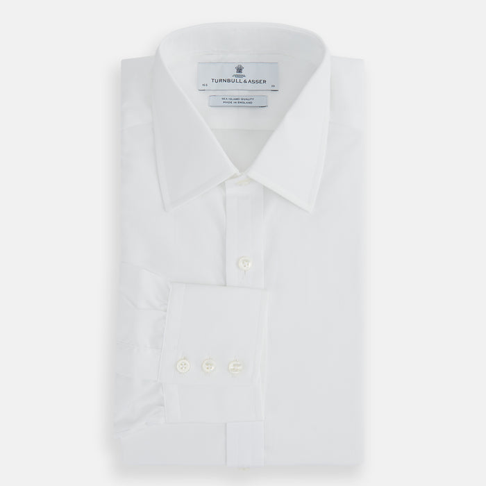 White Sea Island Quality Cotton Shirt with T&A Collar and 3-Button Cuffs Image 3
