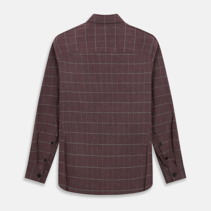 Burgundy Check Hampstead Overshirt Image 2