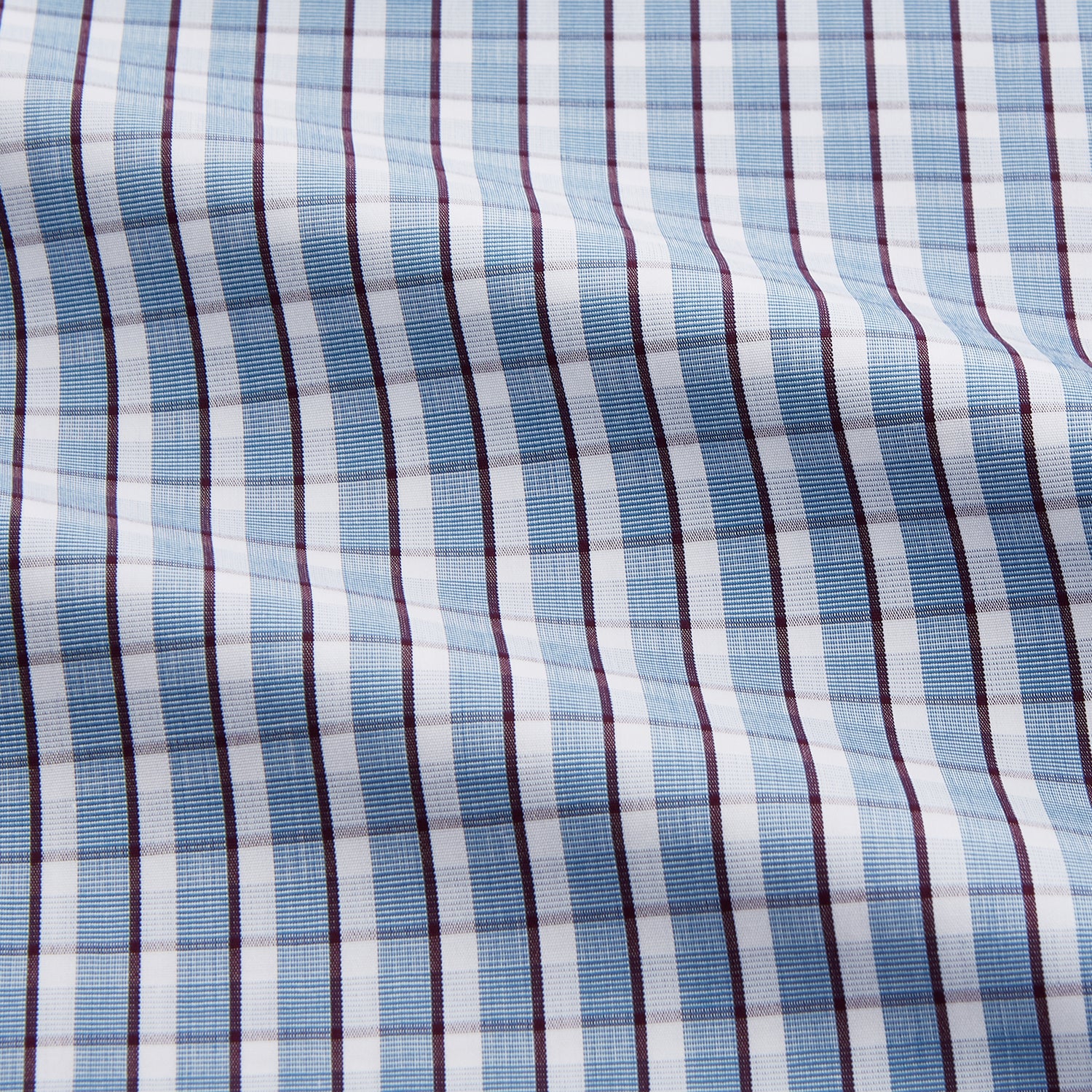View 5 of product Blue and White Check Cotton Regular Fit Mayfair Shirt