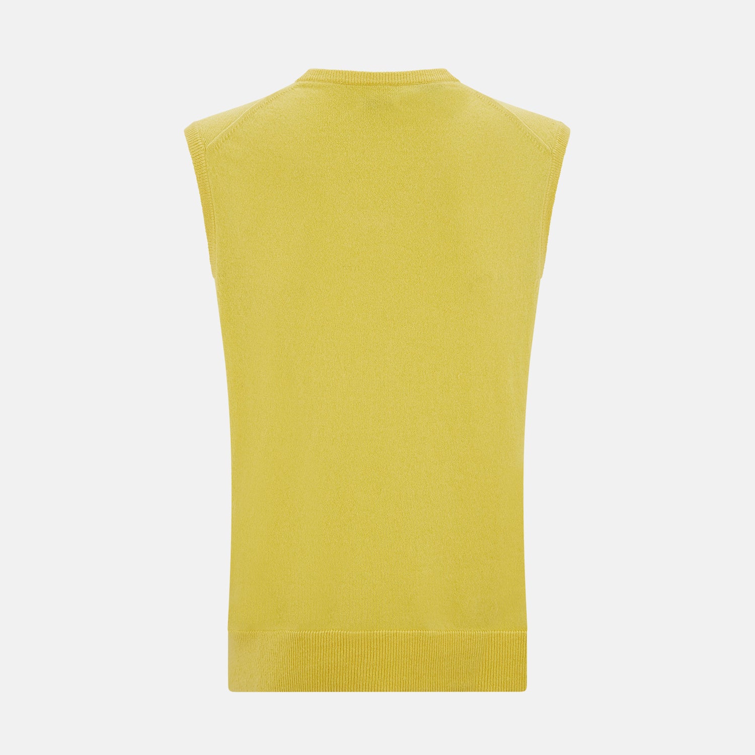 View 3 of product Canary Yellow Cashmere V-Neck Vest