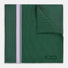 View 1 of product Forest Green and Lilac Stripe Silk Pocket Square