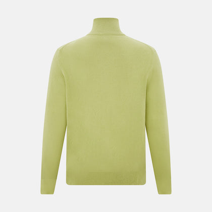 Melon Green Half-Zip Cashmere Jumper Image 2