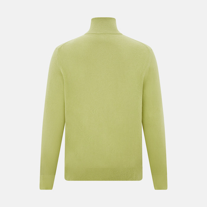 Melon Green Half-Zip Cashmere Jumper Image 2
