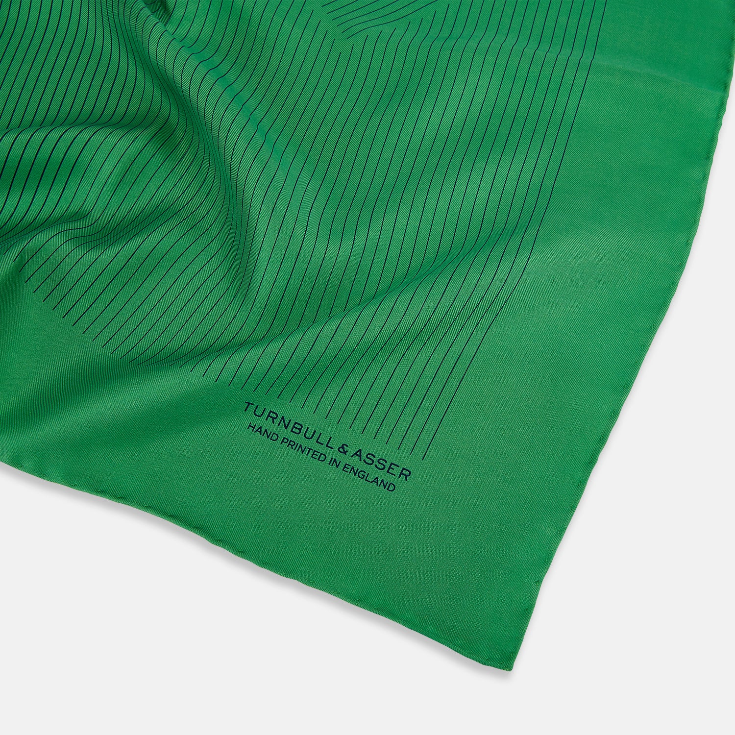 Hunter Green Stripe Silk Pocket Square