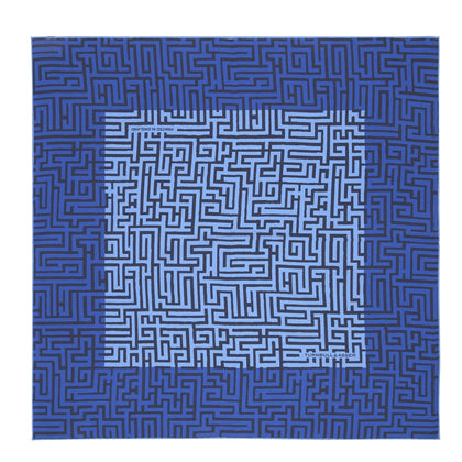 Blue Maze Silk Pocket Square Image 1