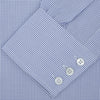 Blue Grid Check Shirt with Regent Collar and 3-Button Cuffs