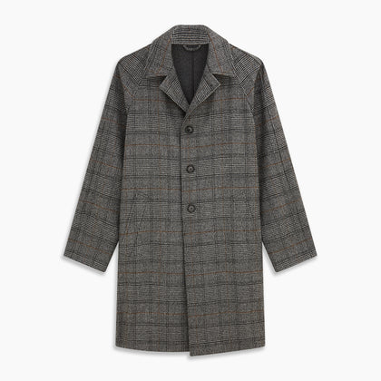 Grey Multi Check Wool Bernard Car Coat Image 3