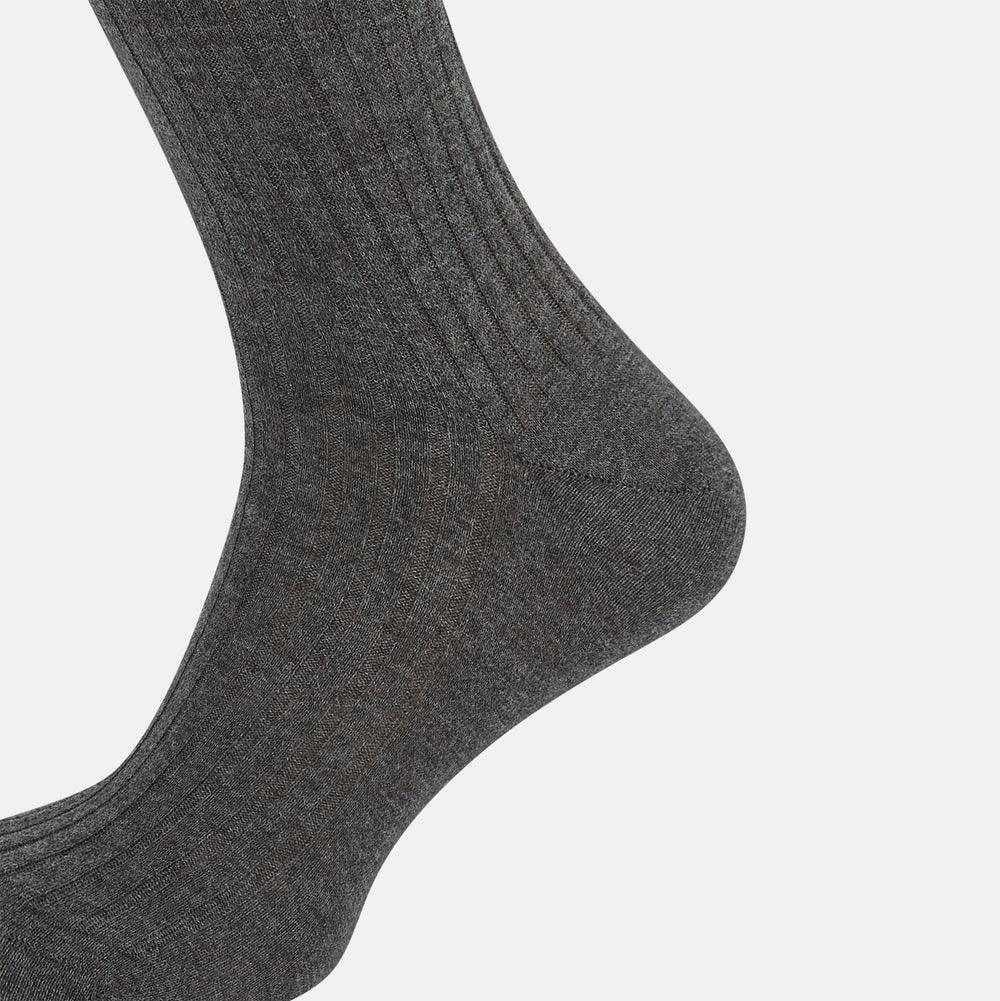 Grey Organic Cotton Mid-Length Socks