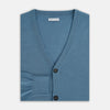 View 4 of product Pale Blue Fine Merino V-Neck Cardigan