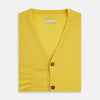 View 4 of product Canary Yellow Fine Merino V-Neck Cardigan