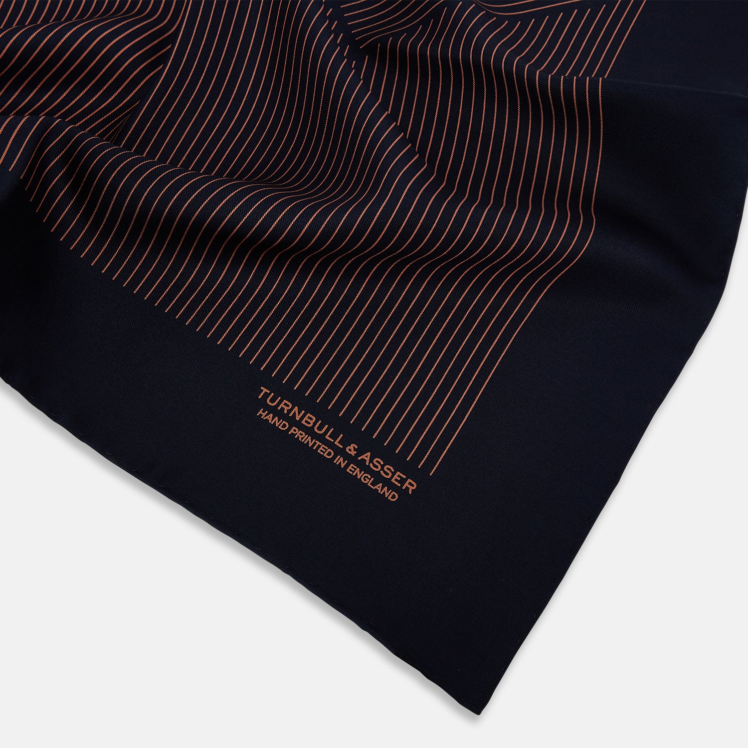 Navy and Blush Stripe Silk Pocket Square