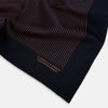 View 2 of product Navy and Blush Stripe Silk Pocket Square