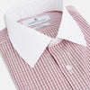 View 2 of product Red Micro Check Shirt with Contrast T&A Collar and Cuffs