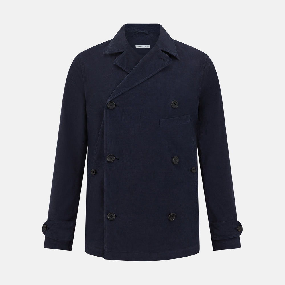 Light Navy Kingston Corduroy Caban Jacket
