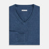 View 4 of product Pacific Blue Cashmere V-Neck Jumper