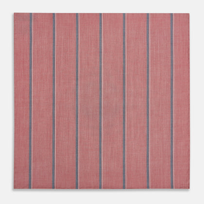 Red Track Stripe Hand-Rolled Handkerchief