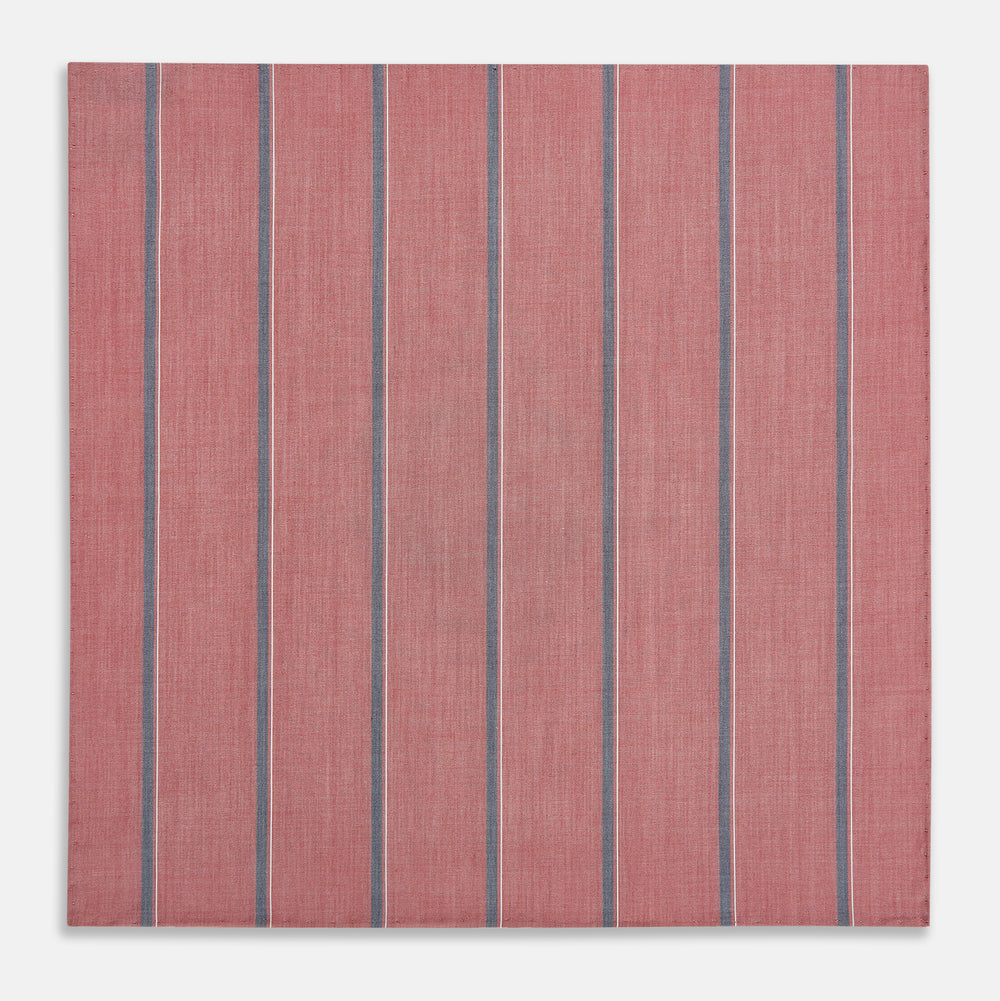 Red Track Stripe Hand-Rolled Handkerchief