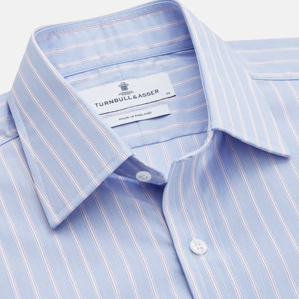 Blue Multi Stripe Cotton Regular Fit Whitby Shirt Image 1
