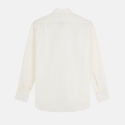 Cream Silk Regular Fit Ruffle-Front Wilfred Shirt Image 5