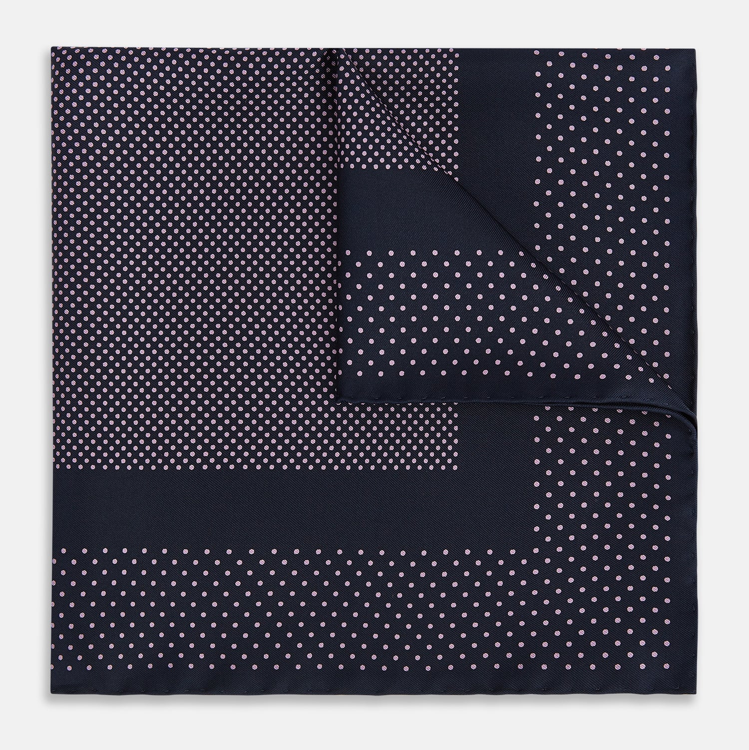 View 1 of product Navy and Lilac Dot Silk Pocket Square