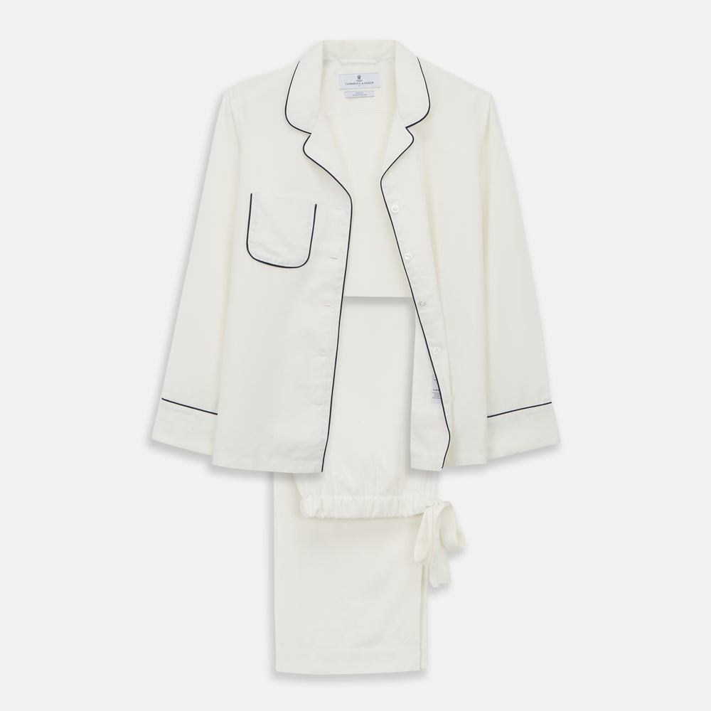 Women's Harriet Cream Silk Pyjama Set