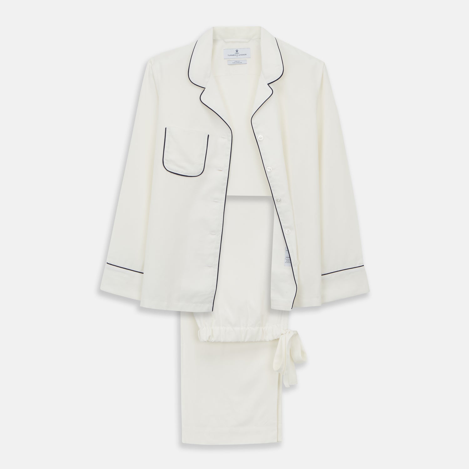 View 1 of product Women's Harriet Cream Silk Pyjama Set
