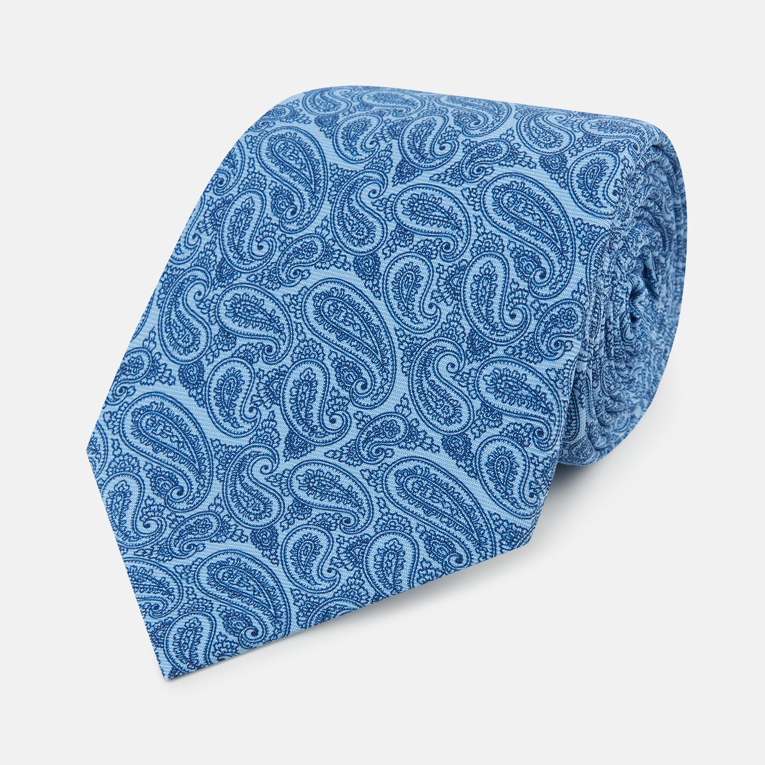 View 1 of product Blue Paisley Printed Silk Tie