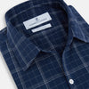 View 2 of product Indigo and White Thin Plaid Check Windsor Shirt